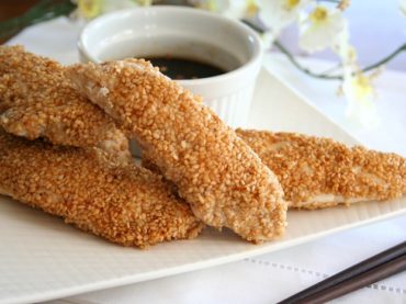 Turkey breast with sesame seed breading